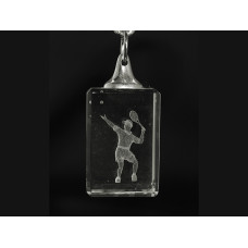Anhänger Tennisspieler Glas mit Lasersujet