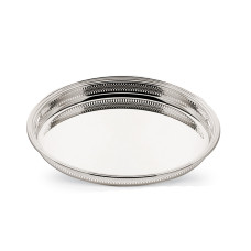 Tablett Gallerie 42x31cm oval, versilbert