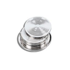 Untersetzer Rillen 6Stk. mit Halter, D9cm versilbert