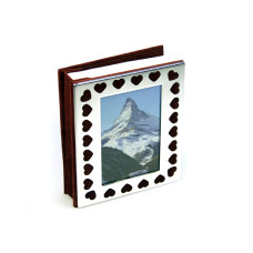 Album LOVE 10x15cm versilbert lackiert Velours rot