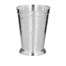 Becher D10 H14 gehämmert, versilbert Messing