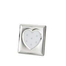 Rahmen Herz quadratisch glatt poliert 13.5x13.5 versilbert
