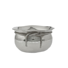 Schale Kordel D13cm Messing versilbert