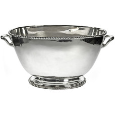 Kühler SchaleKordelrand Höhe 14cm Länge 25 cm Messing versilbert