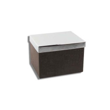 Box Leder Braun 27x22 Deckel Nickel