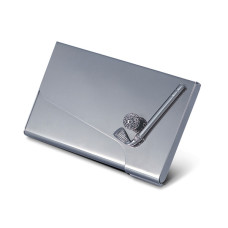 Visitenkartenhalter 10x6cm Golf versilbert Visitenkartenhalter 10x6cm Golf versilbert