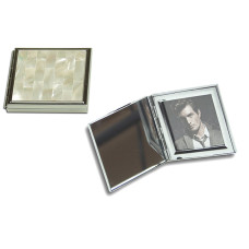 Rahmen 5x5cm perlmutt inkl. Spiegel