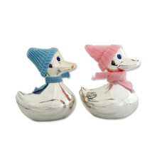 Sparkasse blaue Ente H13 versilbert anlaufgeschützt