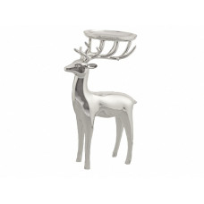 Kerzenhalter Rentier H24cm B14cm D9.4 versilbert Kerzenhalter Rentier H24cm B14cm D9.4 versilbert