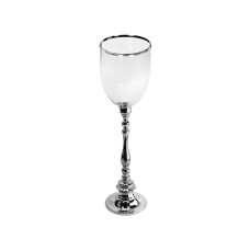 Boden-Windlicht H76cm Nickel