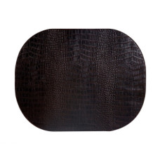 Tischset oval 45x29 cm croco schwarz