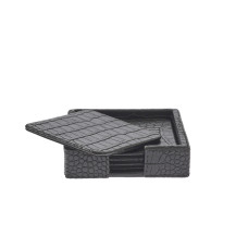 Glasuntersetzer 4Stk+Box croco black