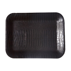 Tablett 43x33cm, croco braun