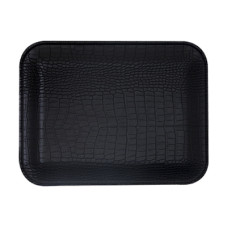 Tablett 32x25cm croco schwarz