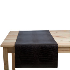 Tischläufer 150cm, croco schwarz