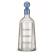 Set Dekanter 850ml 4Glas blau