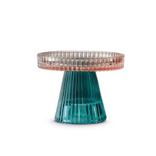Kerzenständer D10 H7.5 Glas rosa/grün Kerzenständer D10 H7.5 Glas rosa/grün