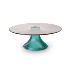 Kuchenplatte D30 H12 Glas rosa/grün