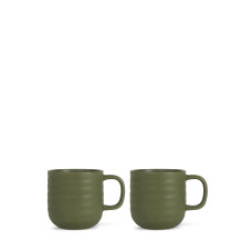 Mug 2 St grün 37cl Ellen, Steingut