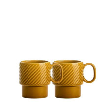 Kaffee Mug gelb 2er Set 25cl / Coffe&More