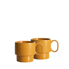 Tee Mug gelb 2er Set Coffe&More