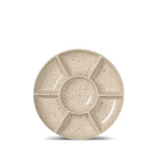 Servierteller DITTE D26x6cm, beige/rot