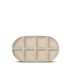 Servierplatte DITTE oval 36x20x3.5 beige/rot