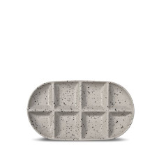 Servierplatte DITTE oval 36x20x3.5 grau/schwarz