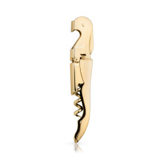 Korkenzieher golden mit Doppelheber Folienschneider